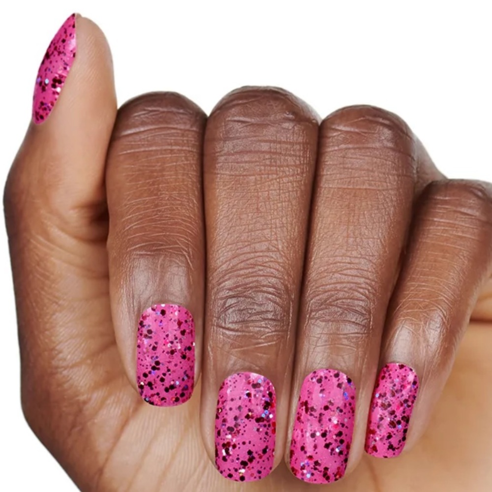 Brand New Pink Glitter Nails